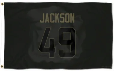 Black Los Angeles Chargers Eddie Jackson   Service Flag (3 X 5)