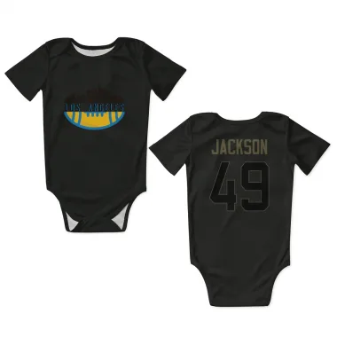 Black Los Angeles Chargers Eddie Jackson   Service Newborn & Infant Bodysuit