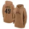 Brown Women's Eddie Jackson Los Angeles Chargers 2023 Salute To Service Pullover Hoodie