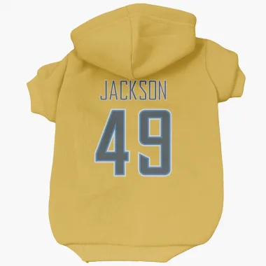 Gold Los Angeles Chargers Eddie Jackson   Dog & Cat Pet Hoodie