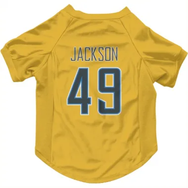 Gold Los Angeles Chargers Eddie Jackson   Dog & Cat Pet Jersey