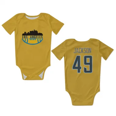 Gold Los Angeles Chargers Eddie Jackson   Newborn & Infant Bodysuit