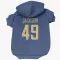 Gold Los Angeles Chargers Eddie Jackson  Royal  Dog & Cat Pet Hoodie