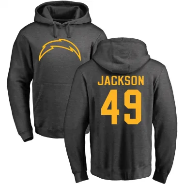 Men's Eddie Jackson Los Angeles Chargers Pro Line by Branded Ash One Color Pullover Hoodie