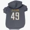 Navy Los Angeles Chargers Eddie Jackson   Dog & Cat Pet Hoodie