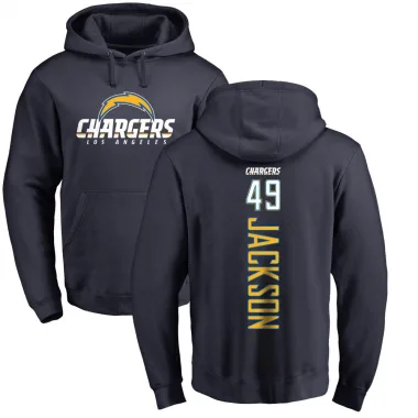 Navy Men's Eddie Jackson Los Angeles Chargers Branded Backer Pullover Hoodie