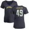 Navy Women's Eddie Jackson Los Angeles Chargers Slim Fit V-Neck T-Shirt -